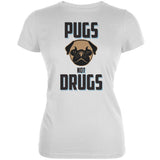 Pugs Not Drugs Cream Juniors Soft T-Shirt