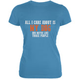 Sarcastic Care About My Dog Aqua Juniors Soft T-Shirt