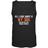 Sarcastic Care About My Dog Black Adult Tank Top