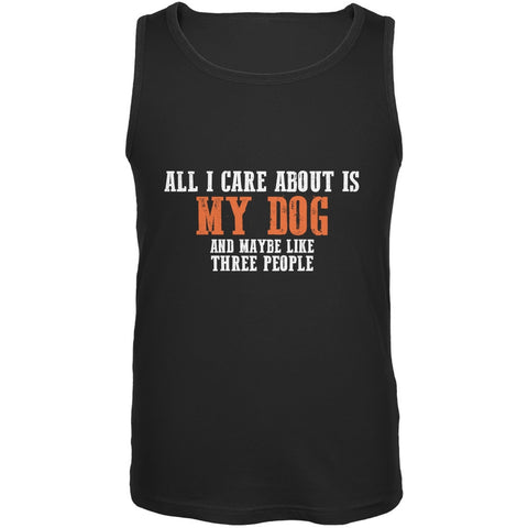 Sarcastic Care About My Dog Black Adult Tank Top