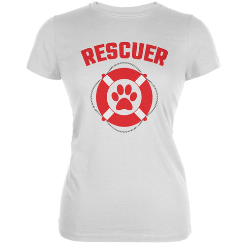 Rescuer White Juniors Soft T-Shirt