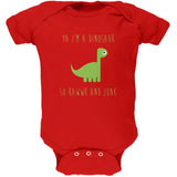 Ya I'm a Dinosaur - Brachiosaurus Black Soft Baby One Piece