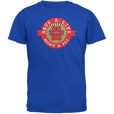 Save A Life Adopt A Pet Royal Adult T-Shirt