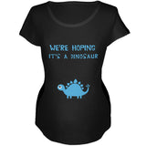 We're Hoping It's a Dinosaur Boy Black Maternity Soft T-Shirt