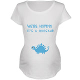 We're Hoping It's a Dinosaur Boy Black Maternity Soft T-Shirt