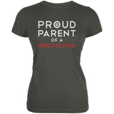 Proud Parent Of A Rescue Dog Asphalt Juniors Soft T-Shirt