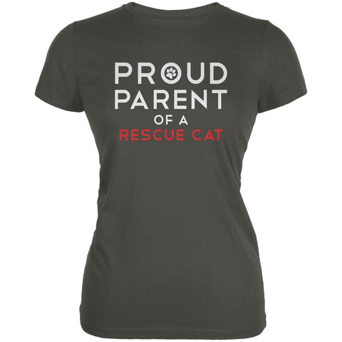 Proud Parent Of A Rescue Cat Asphalt Juniors Soft T-Shirt