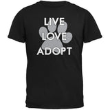 Live Love Adopt Black Adult T-Shirt