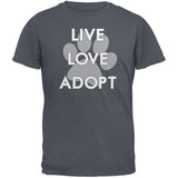 Live Love Adopt Black Adult T-Shirt