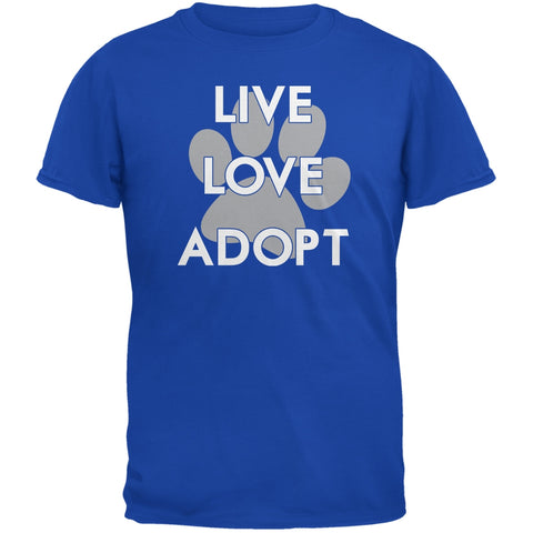 Live Love Adopt Royal Adult T-Shirt