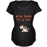We're Hoping It's a Pony Black Maternity Soft T-Shirt