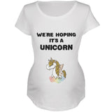 We're Hoping It's a Unicorn Black Maternity Soft T-Shirt