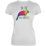 PAWS - Oh The Hue-Manatee Bright Yellow Juniors Soft T-Shirt