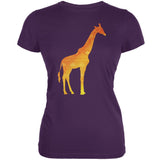 African Spirit Animal Giraffe Black Juniors Soft T-Shirt