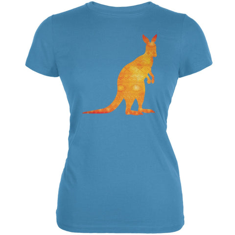 Australian Spirit Animal Kangaroo Aqua Juniors Soft T-Shirt