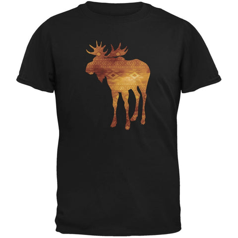 Native American Spirit Moose Black Adult T-Shirt