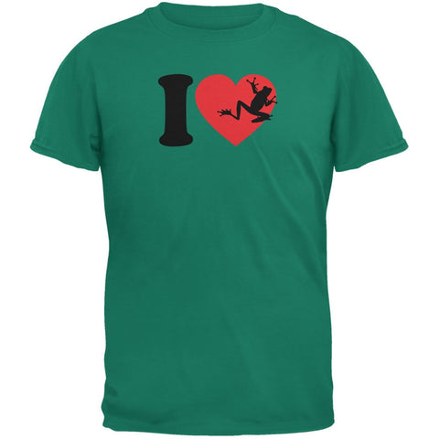 I Heart Love Tree Frog Frogs Jade Green Adult T-Shirt