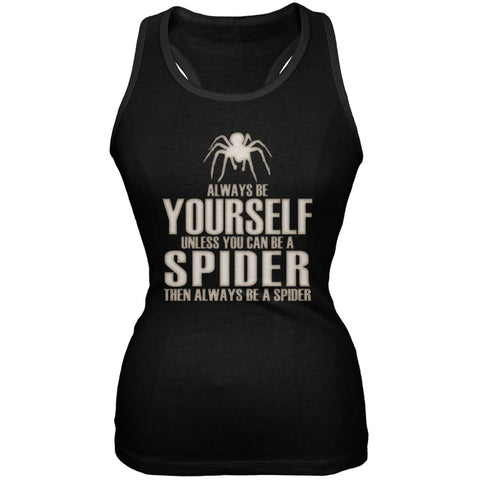 Always Be Yourself Spider Black Juniors Soft Tank Top