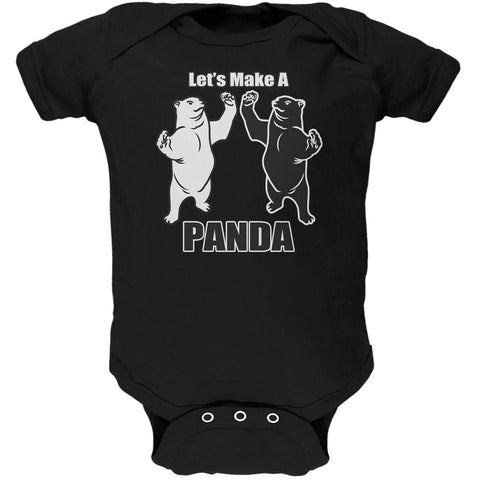 Let's Make a Panda Funny Black Soft Baby One Piece
