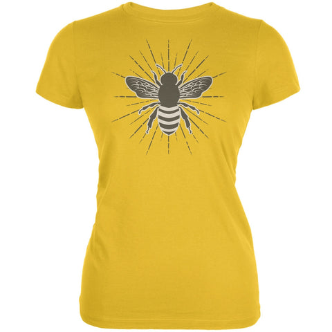 Bumble Bee Rays Bright Yellow Juniors Soft T-Shirt