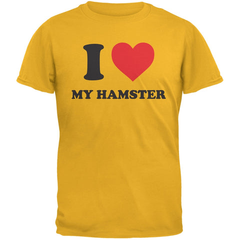 I Heart My Hamster Gold Adult T-Shirt