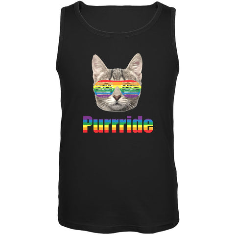 LGBT Purride Funny Cat Black Adult Tank Top