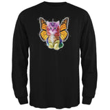 Rainbow Butterfly Unicorn Kitten White Adult Long Sleeve T-Shirt
