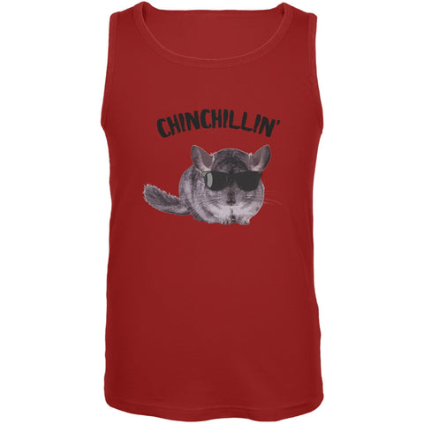 Chinchillin Chinchilla Red Adult Tank Top