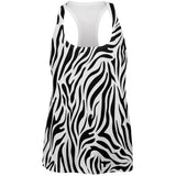 Zebra Print White All Over Womens Tank Top