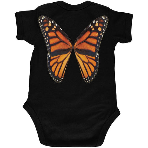 Monarch Butterfly Wings Costume Black Soft Baby One Piece