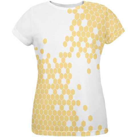 Honeycomb Bees All Over Womens T-Shirt
