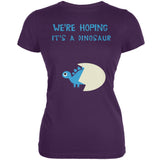 We're Hoping It's a Dinosaur Boy Black Maternity Soft T-Shirt