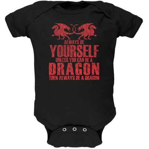 Always Be Yourself Dragon Black Soft Baby One Piece