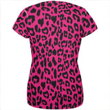 Pink Cheetah Print All Over Womens T-Shirt