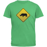 Rhino Crossing Sign Black Adult T-Shirt