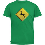 Deer Crossing Sign Black Adult T-Shirt