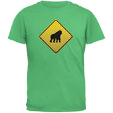 Gorilla Crossing Sign Black Adult T-Shirt