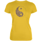 Cheetah Print Ying Yang Black Juniors Soft T-Shirt