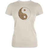Cheetah Print Ying Yang Black Juniors Soft T-Shirt