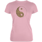 Cheetah Print Ying Yang Black Juniors Soft T-Shirt
