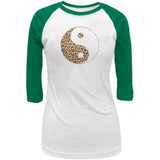 Cheetah Print Ying Yang Black Juniors Soft T-Shirt