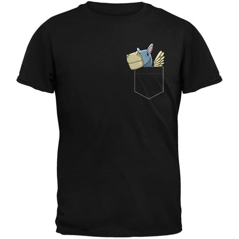 Pocket Pet Pegasus Black Adult T-Shirt