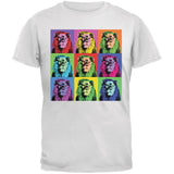 Lion Pop Art Repeating Squares Black Adult T-Shirt