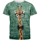 Giraffe Geek Math Formulas All Over Adult T-Shirt