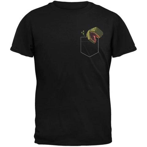 Pocket Pet T Rex Black Adult T-Shirt