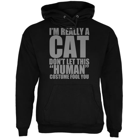Halloween Human Cat Costume Black Adult Hoodie