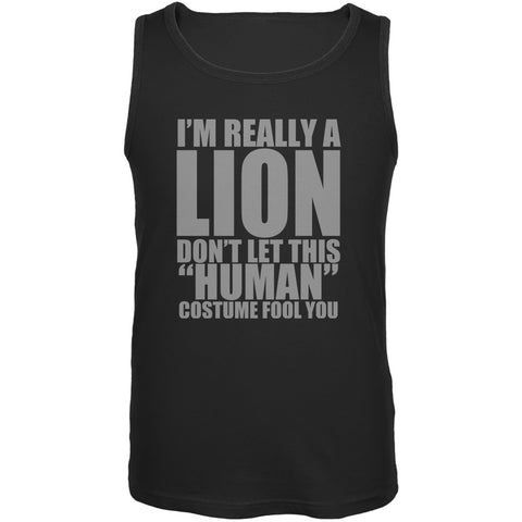 Halloween Human Lion Costume Black Adult Tank Top