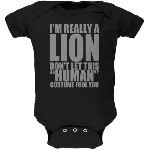 Halloween Human Lion Costume Black Soft Baby One Piece
