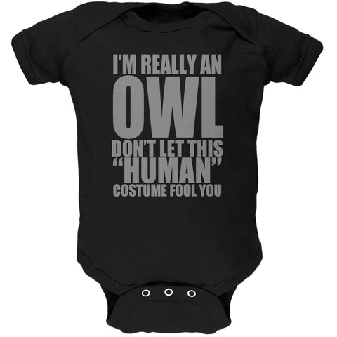 Halloween Human Owl Costume Black Soft Baby One Piece
