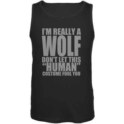 Halloween Human Wolf Costume Black Adult Tank Top